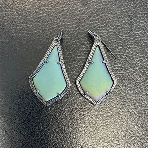 Kendra Scott Silver and Blue Geometric Earrings